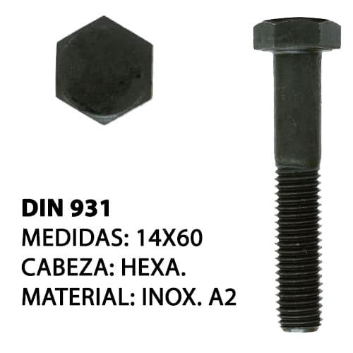TORNILLO A2 DIN 931 14X60 INOX. (50)