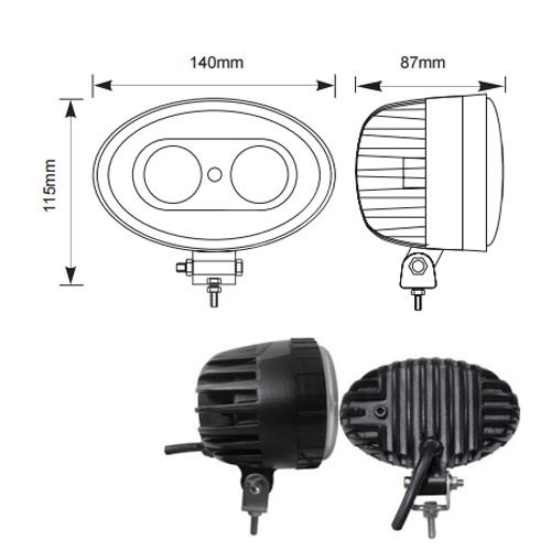 FARO SEGURIDAD LUZ AZUL LEDS 250 LUMENS