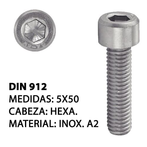 TORNILLO A2 DIN 912 5X50 INOX. (200)