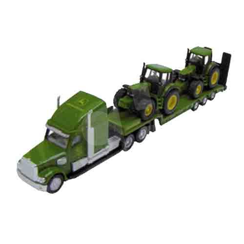 CAMION PLATAFORMA BAJA Y 2 TRACTORES JD