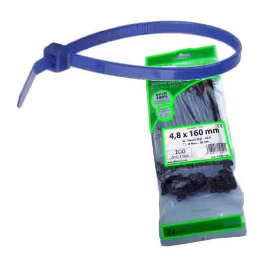 BRIDA NYLON AZUL 4,8X160 (100UD)