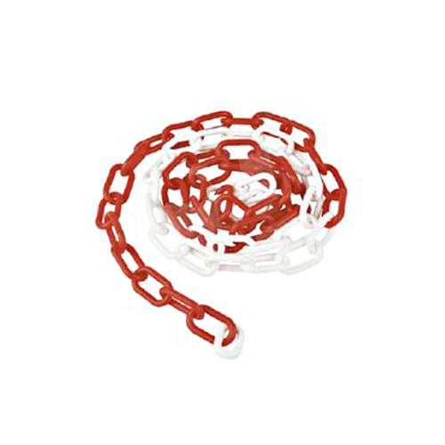 CADENA PLASTICO ROJIBLANCA 5MT  6MM.