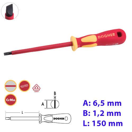 DESTORNILLADOR AISLADO B. RECTA 6,5X150