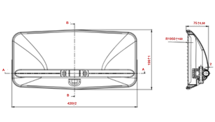 Brazo abatible extensible retrovisor derecho 