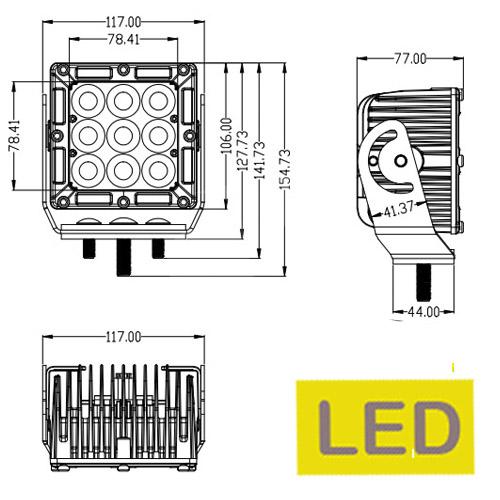 FARO DE TRABAJO 9 LED PRO 45W flood