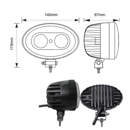 FARO SEGURIDAD LUZ AZUL LEDS 250 LUMENS