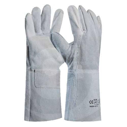 GUANTE SOLDADOR  LARGO XL GRIS