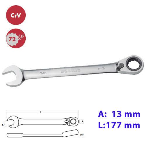 LLAVE COMBINADA CARRACA REVERSIBLE 13 MM