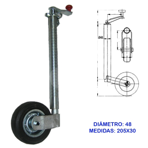 RUEDA JOCKEY D 48 ESTRIADA
