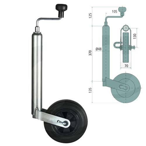 RUEDA JOCKEY PARA REMOLQUE D-48 C/ FRENO