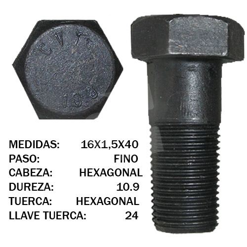 TORNILLO DIN 960 ROTOVATOR 16X40 10.9