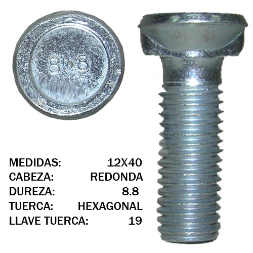 TORNILLO DOBLE TETON 12X40 8.8