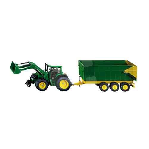 TRACTOR NIÑO JOHN DEERE CON CARGADOR Y REMOLQUE